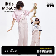 亲子装littlemoco童装24夏装，女童纯棉牛仔连体，裤背带裤长裤