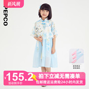 小猪班纳童装2024夏装儿童连衣裙，中大童女童裙子女孩汉服夏季