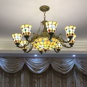 美式复古餐厅客厅灯简约创意大厅酒吧欧美仿古多头玻璃地中海吊灯