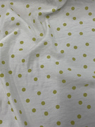 高档丝滑棉麻布料黄绿色(黄绿色)小波点，印花柔软亲肤可爱连衣裙子服装面料