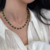 新中式天然玉石珍珠项链女小众设计显白颈链2024年锁骨链