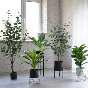 仿真北欧植物假盆栽绿植假花客厅装饰室内花塑料仿真花简约橄榄树