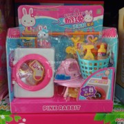 一言粉红兔儿童过家家玩具，洗衣机女孩厨房咖啡馆，套装女童礼物