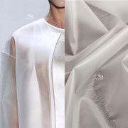 半透白色TPU面料 造型透视服装风雨衣塑料设计师布料 优于pvc面料
