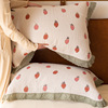 草莓纯棉纱布枕巾可爱花边，家用全棉防头油，枕头毛巾单人吸汗透气