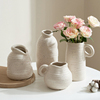 简约现代粗陶花瓶摆件，干花鲜花插花陶瓷花器创意，家居室内艺术装饰