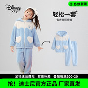 23冬上新迪士尼童装女童舒棉绒睡衣套装儿童家居服舒适保暖