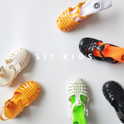 韩版儿童糖果色果凉鞋凉鞋，2024夏季中小童，水晶透明罗马沙滩凉鞋
