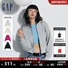 Gap女装2024春季法式圈织软渐变刺绣logo连帽卫衣外套873736