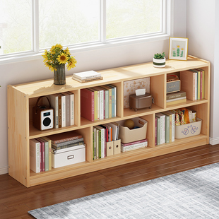实木书架落地置物架一体靠墙客厅书柜学生家用多层儿童玩具收纳柜