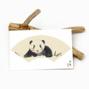 熊猫同萌x锦亭东古风明信片套装，6枚国画手绘熊猫闲趣panda