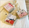 创意简约麻布包日韩女手提包包，潮卡通文艺，手拎零食袋环保小便当包