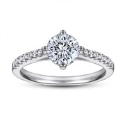 通琳s925纯银戒指镶嵌锆石，仿真钻戒女指环，欧美时尚女戒