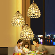 led餐厅灯吊灯三头现代简约水晶餐吊灯，单头个性吧台餐桌饭厅