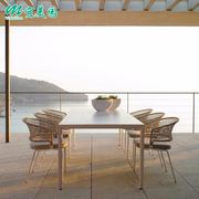 北欧户外沙发阳台创意，桌椅休闲室外藤编沙发茶几，组合庭院防水家具