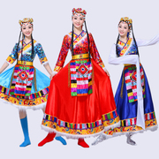 藏族b舞女演出服装数少蹈民族服装舞台装西藏表演服成人水袖