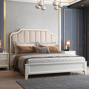 美式实木床1.5/双.8米1人x床主卧婚床轻奢储物大床卧室高箱软靠床