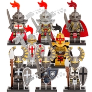 兼容乐高中古城堡帝国圣殿条顿骑士士兵MOC拼装积木人仔玩具X0348