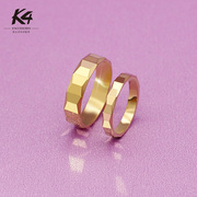 k4钨金首饰一对情侣戒指婚戒，设计原创18k金小众(金小众)对戒轻奢时尚个性