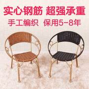 藤凳子藤椅小藤椅子居家小凳子户外时尚塑料，矮凳子靠背椅铁艺茶几