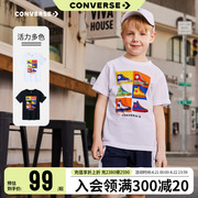 Converse匡威儿童装男童短袖T恤2024夏季中大童潮牌上衣半袖