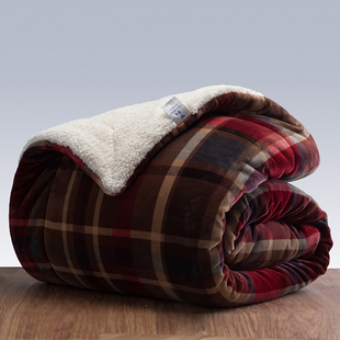 三层仿羊羔绒毛毯加厚双层冬季盖毯珊瑚绒毯被子，法兰绒毯子单双人(单双人)