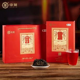 中茶黑茶2022年中茶，红票金花手筑茯，砖茶880g盒