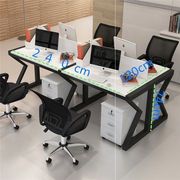 简易办公桌椅组合职员工位四六人，位简约现代246屏风卡座办公桌