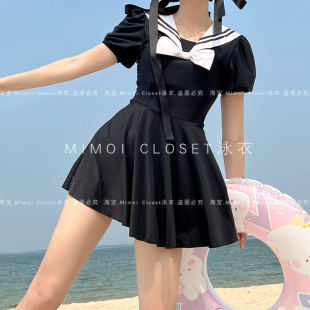 Mimoi Closet黑色海军裙式日系可爱水手服JK泳装温泉游泳衣女