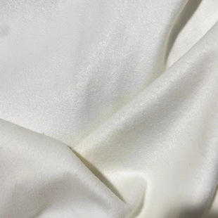 冬季单面羊绒面料白色系(白色系，)磨毛羊绒布料，布头纯色羊毛呢子大衣面料