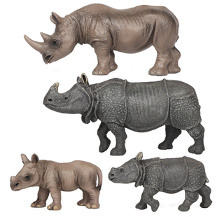 仿真非洲犀牛玩具动物园模型印度犀牛塑料实心儿童科教认知摆件