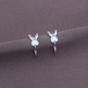 s925纯银月光石兔子耳扣女萌系可爱气质，耳环本命年耳圈小众设计感