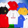 2022世界杯t恤短袖纯色t男主题球迷纪念足球队，衣服德国法国葡萄牙