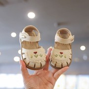 宝宝鞋女宝夏季凉鞋小童，公主鞋软底1一2岁婴儿，学步鞋包头女童鞋子