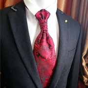 新郎红色领带酒红色领部配件商务套装纯色婚礼舞台婚纱照装饰领结