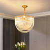 全铜美式轻奢客厅餐厅吊灯现代高档主卧室纯铜水晶大气灯具