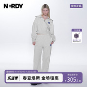 nerdy2023春夏短款女士卫衣裤子，两件套套装潮酷休闲运动套装