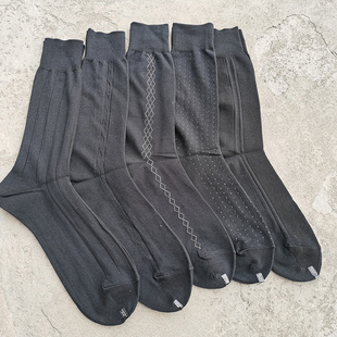 外贸出口美国订单薄款男士黑色超薄绅士袜子高筒纯棉透气夏季男袜