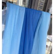 加密灰蓝色蓝婚纱礼服装设计网纱面料裙子网纱布料
