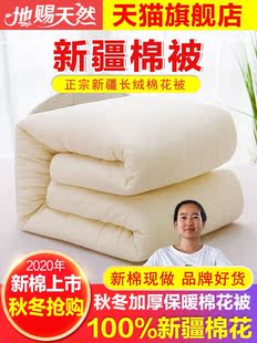 高档10斤新疆棉被冬被加厚保暖纯棉花被子被芯，手工棉絮棉胎床
