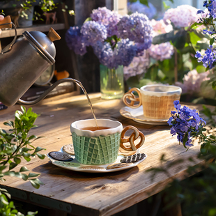 咖啡杯陶瓷杯子设计感小众西式杯碟盘可爱精致下午茶茶具套装餐具