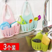 厨房水槽沥水袋收纳挂篮塑料，水龙头置物架洗碗擦收纳沥水篮卫生间