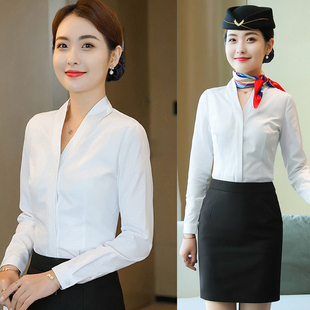 空姐白衬衫女职业装，南航空乘面试衬衣，乘务员艺考高铁制服工作服