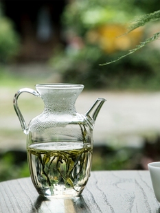 日式高硼硅耐热玻璃茶壶小号绿茶花，茶壶仿宋执壶公道杯泡茶带滤网