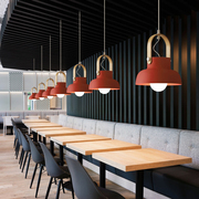 餐厅灯单头现代简约创意个性北欧饭店铺奶茶吧台商用马卡龙小吊灯