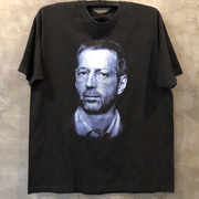Eric Clapton艾利普顿吉他之神人像印花街头痞帅hiphop嘻哈T恤男