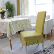 餐桌布椅套纯色美式套装北欧凳子，套家用布艺简约hh加厚椅子套罩