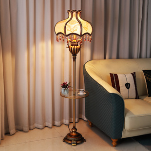 欧式复古落地灯美式轻奢创意，客厅茶几大气立式地灯卧室床头地台灯
