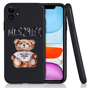 MOSCHINO iPhone13 pro nax适用于苹果手机壳油画小熊12 11 mini