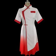 高档护士舞蹈演出服女医生服装长袖连衣裙白衣天使舞台表演服